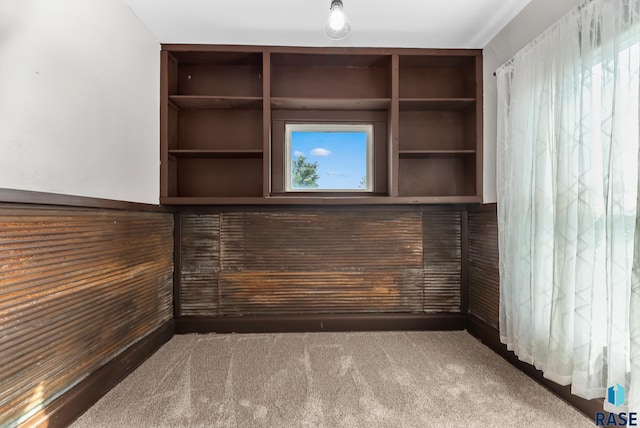 unfurnished living room featuring carpet