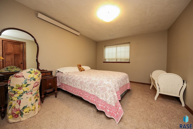 bedroom featuring a textured ceiling