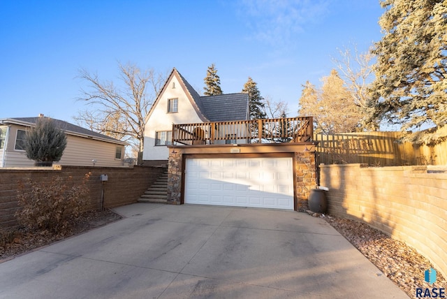 view of front of house with a garage