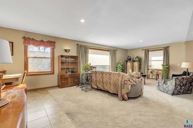 carpeted living room with plenty of natural light