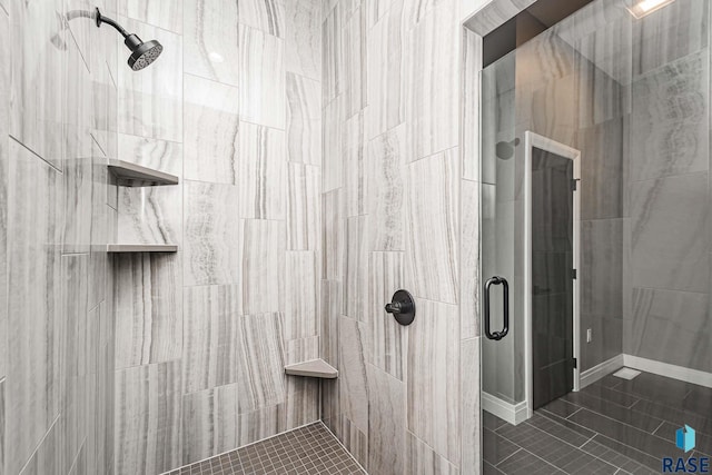 bathroom featuring walk in shower