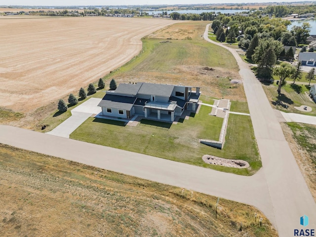 drone / aerial view with a rural view