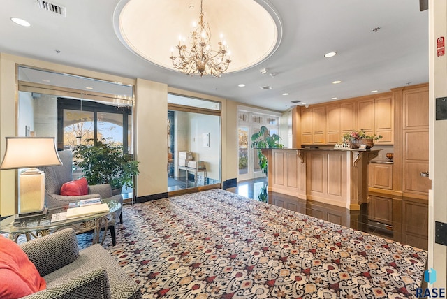 reception with an inviting chandelier