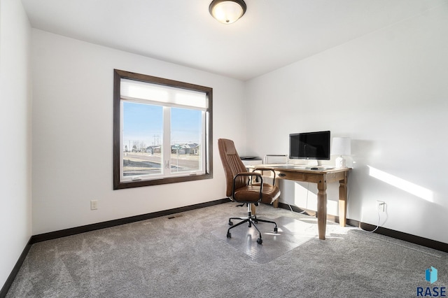 view of carpeted office