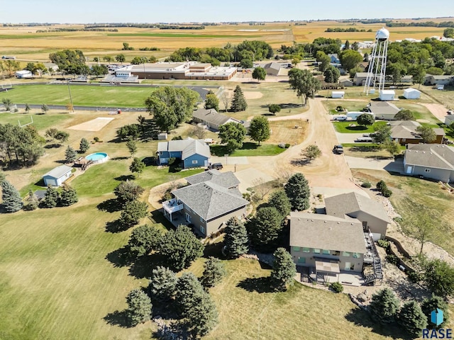 aerial view with a rural view