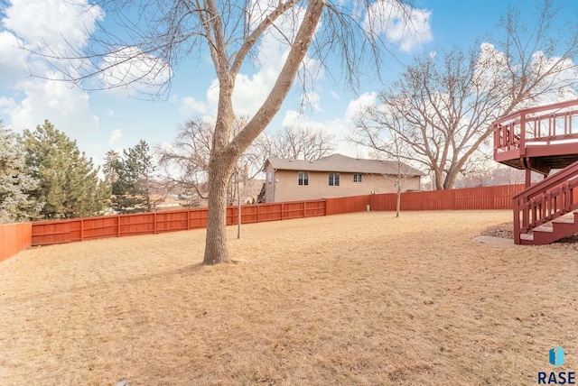 view of yard featuring a deck