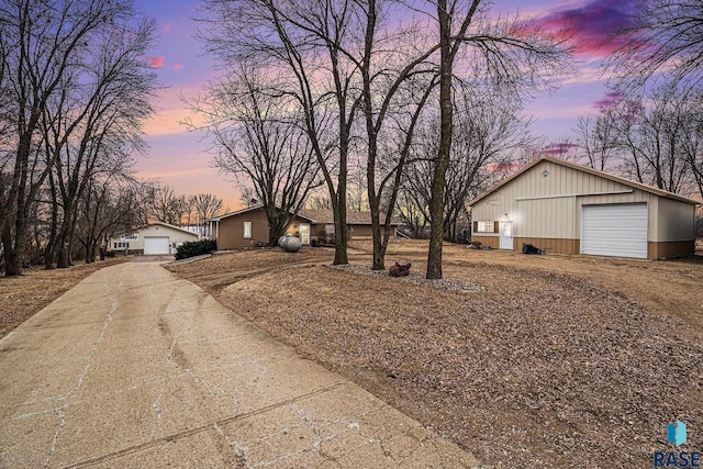 exterior space featuring a garage