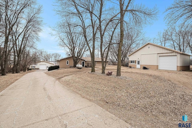 view of property exterior with a garage