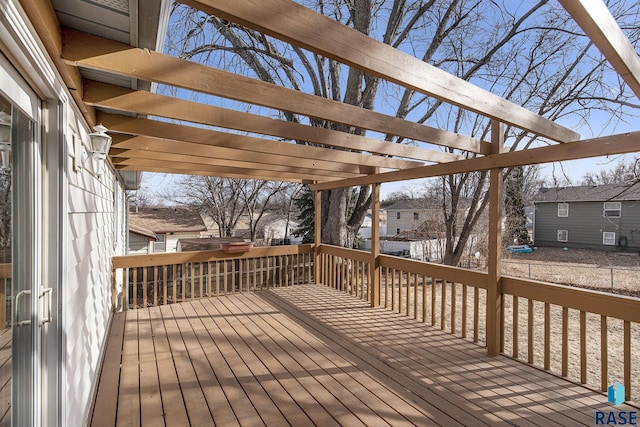 deck featuring a pergola