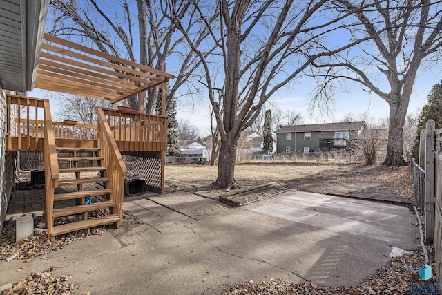 view of patio / terrace featuring a wooden deck and cooling unit