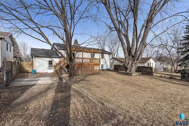 view of yard featuring a deck