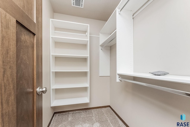 walk in closet featuring carpet