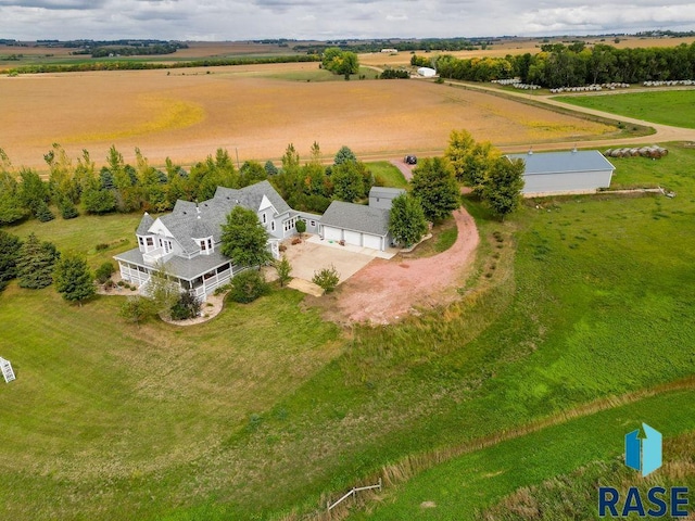 aerial view with a rural view