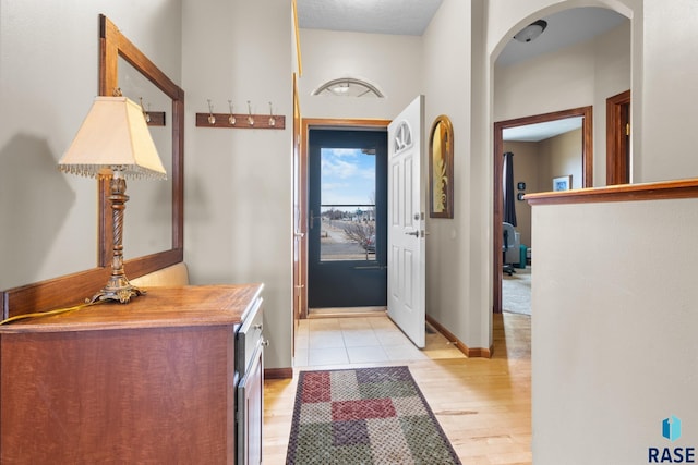 foyer featuring light hardwood / wood-style flooring