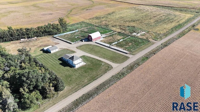 aerial view featuring a rural view