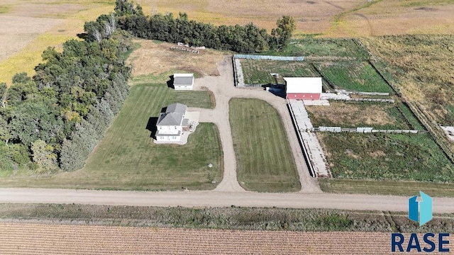 bird's eye view with a rural view