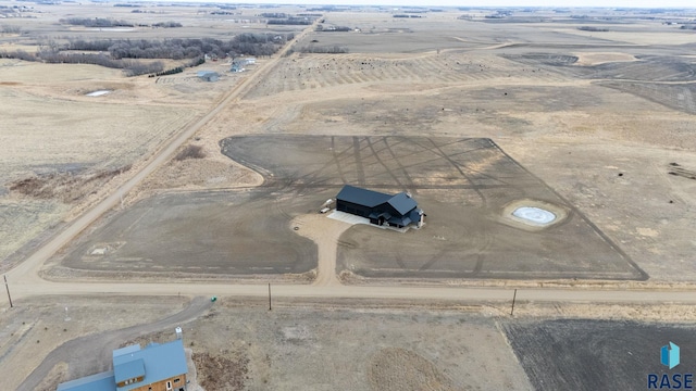 aerial view with a rural view