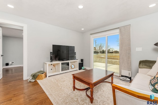 living room with wood-type flooring