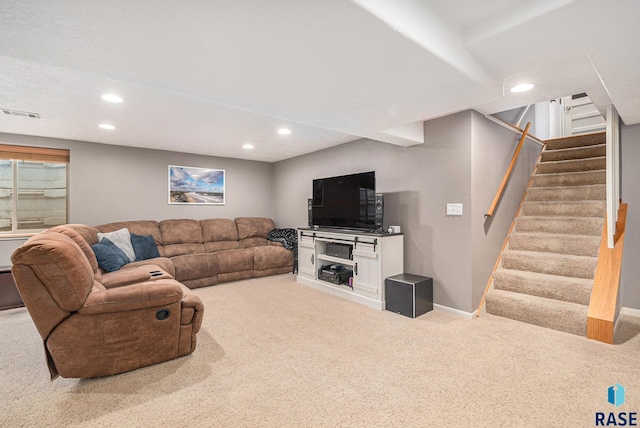 view of carpeted living room