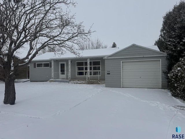 single story home with an attached garage