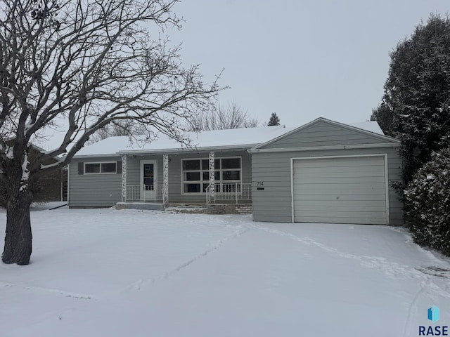 single story home with a garage