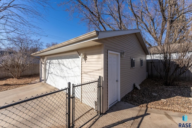 view of outbuilding featuring a garage