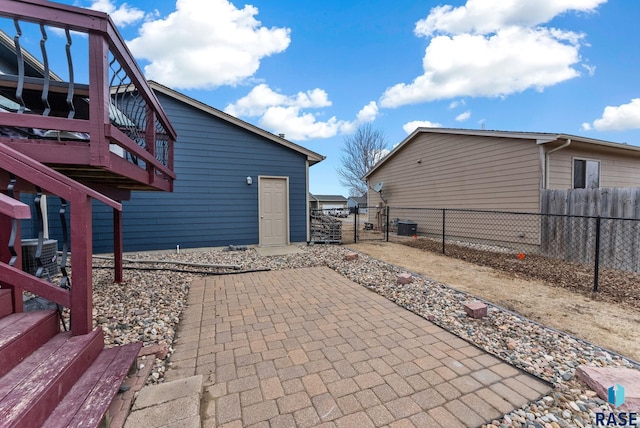 view of patio featuring central AC