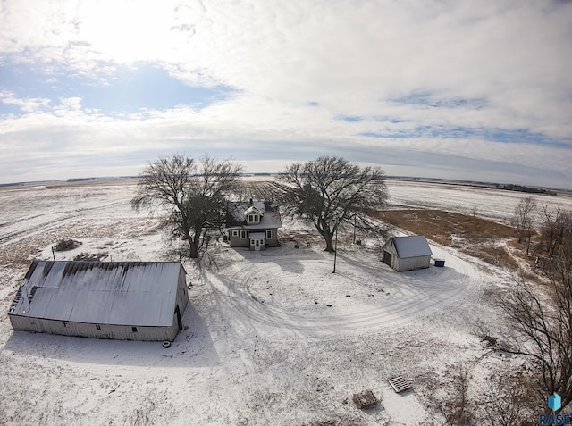 aerial view with a rural view