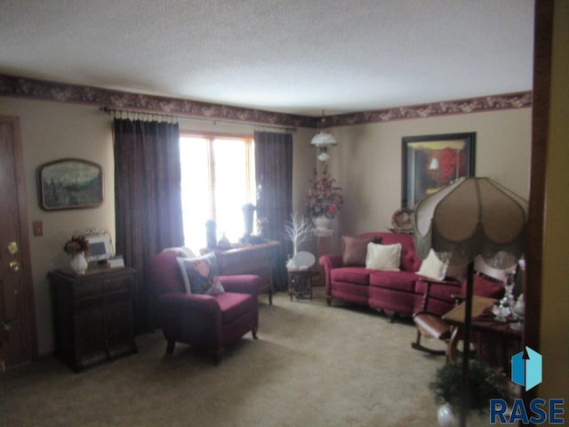 living room featuring carpet floors