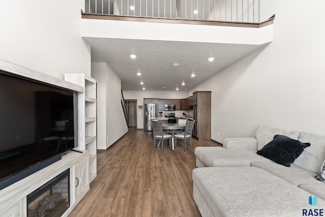 living room featuring hardwood / wood-style floors