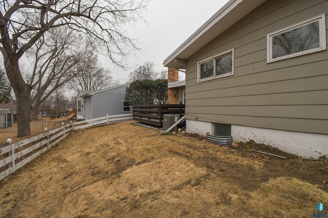 view of yard featuring central AC