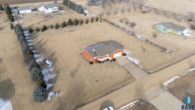 bird's eye view with a rural view