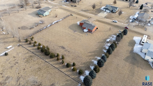 aerial view with a rural view