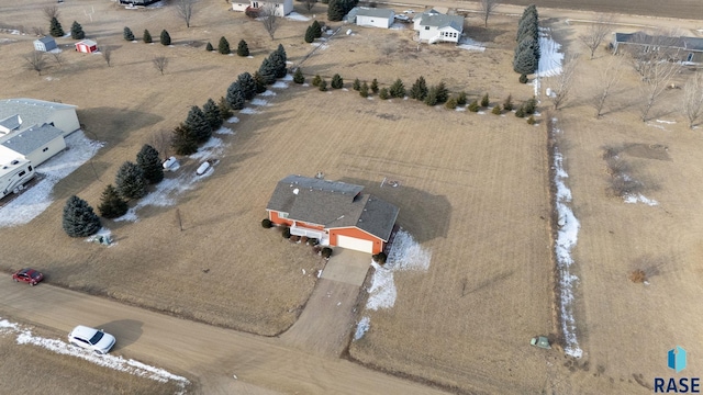 drone / aerial view featuring a rural view