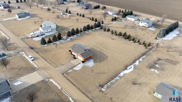 aerial view featuring a rural view