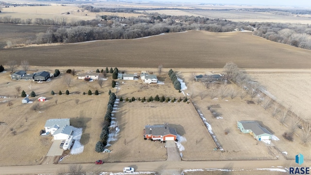 drone / aerial view with a rural view