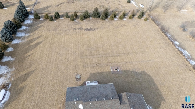 bird's eye view with a rural view