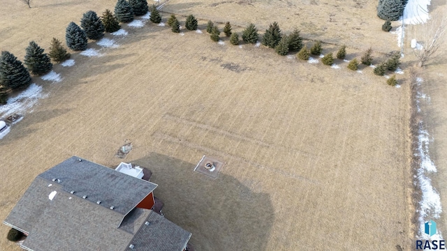 drone / aerial view featuring a rural view