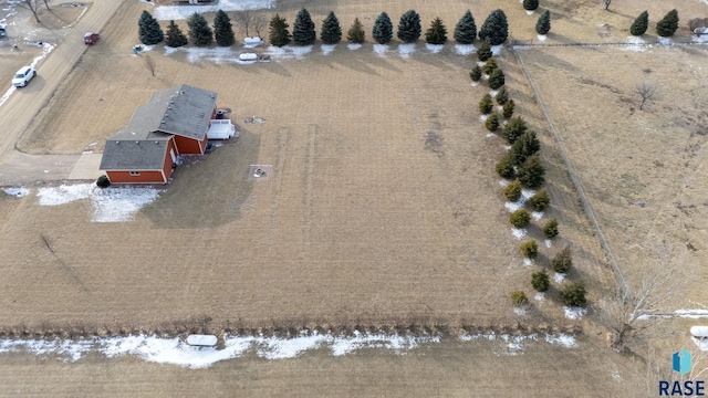 aerial view with a rural view