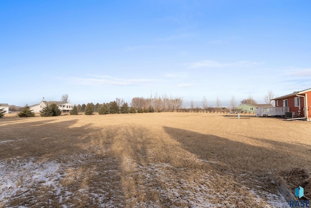 view of yard featuring central AC