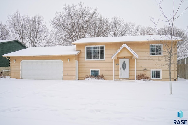 bi-level home with a garage