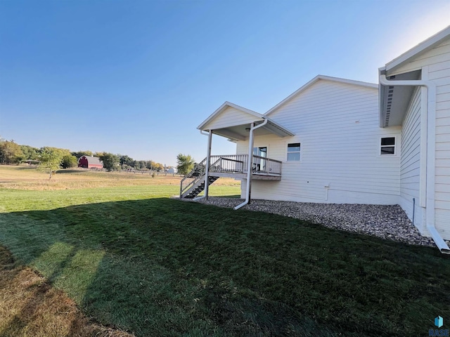 view of yard featuring a deck