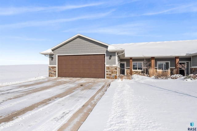 view of front of house with a garage