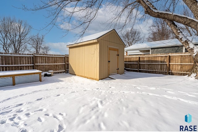 view of snow covered structure