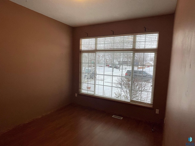 spare room with wood-type flooring