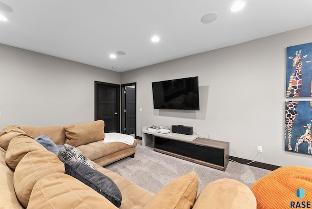 living room featuring carpet flooring