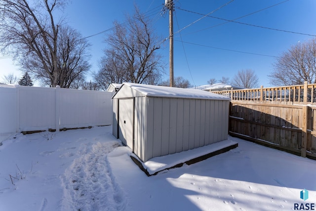 view of snow covered structure