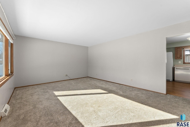 spare room with light carpet