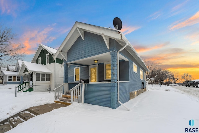 view of front of property with covered porch