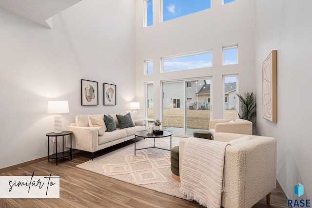 living room featuring wood-type flooring